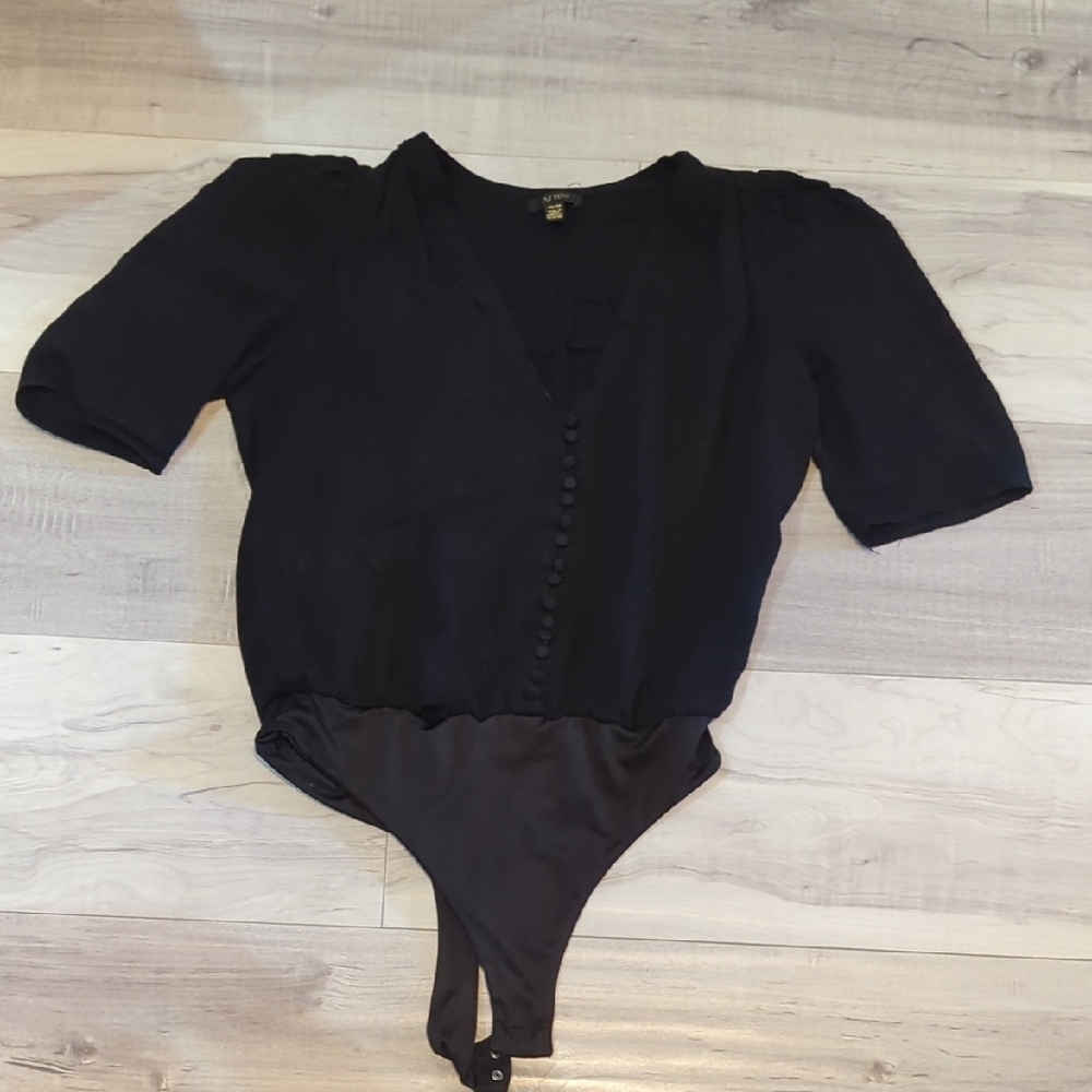 Black Button-Up Bodysuit